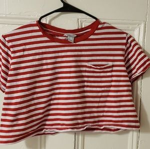 Striped crop top shirt